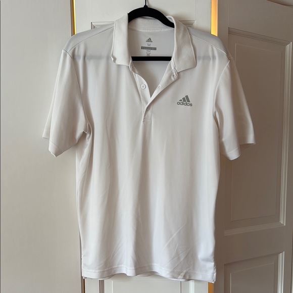 ✨ Adidas Men’s White Polo Shirt Medium EUC ✨ - Picture 1 of 3